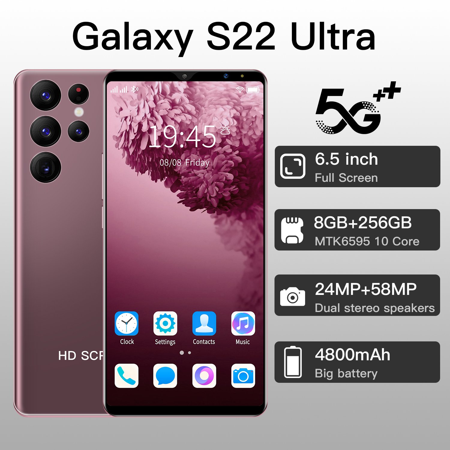 Low-priced original phone S22 ultra 6.5 inch high-definition pixel screen Android all-in-one video game wireless network
